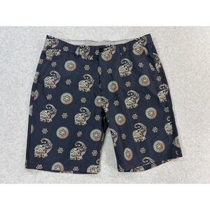 Hreski GOLDEN ELEPHANTS Premium‎ Golf Shorts (Men's 36) Blue -9"